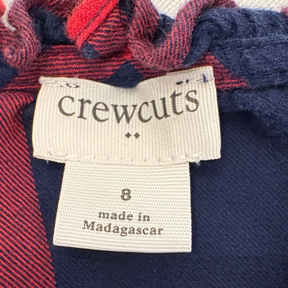 Crewcuts Navy and Red Plaid Kids Casual Dress